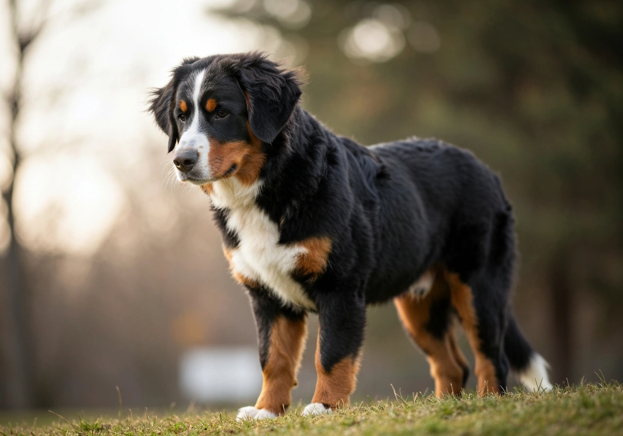 Bernese Mountain Dog relaxing